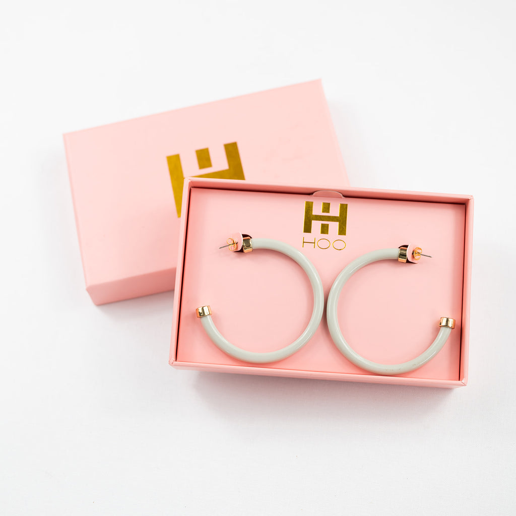 Off White Hoop Earrings