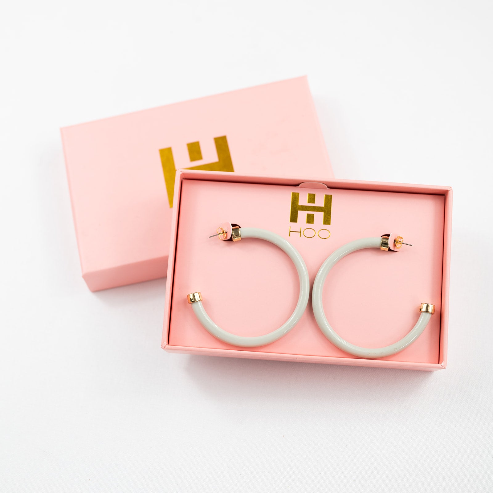 Off White Hoop Earrings