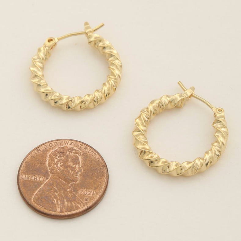 14K Gold Dipped Twisted Hoops