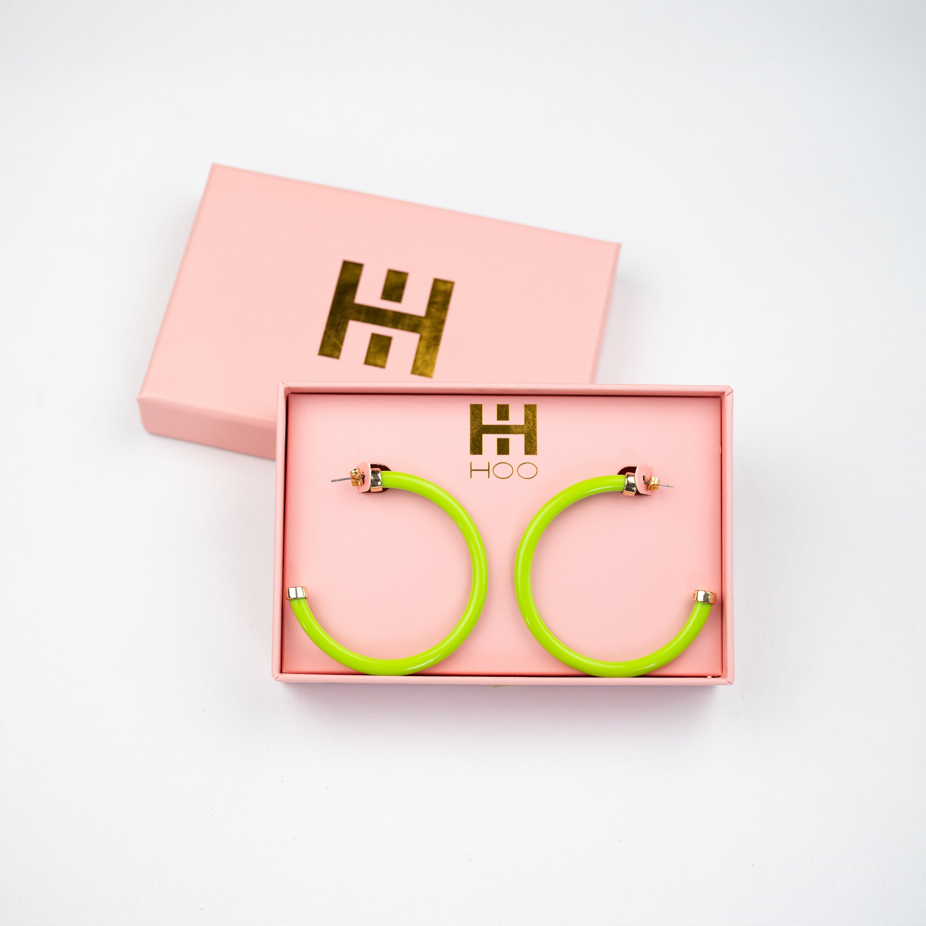 Lime Green Hoop Earrings