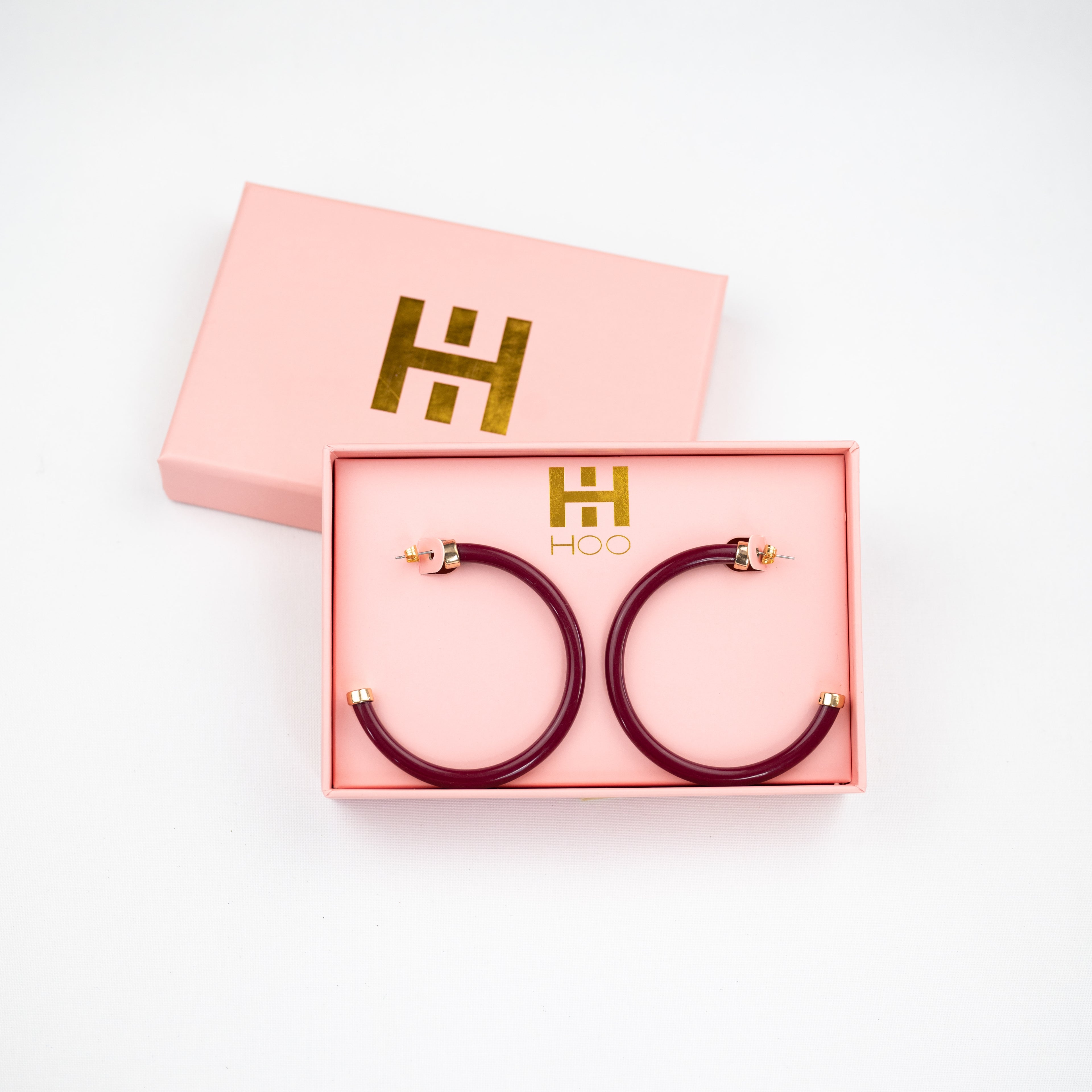 Maroon Hoop Earrings