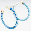 Blue Foil Hoop Earrings
