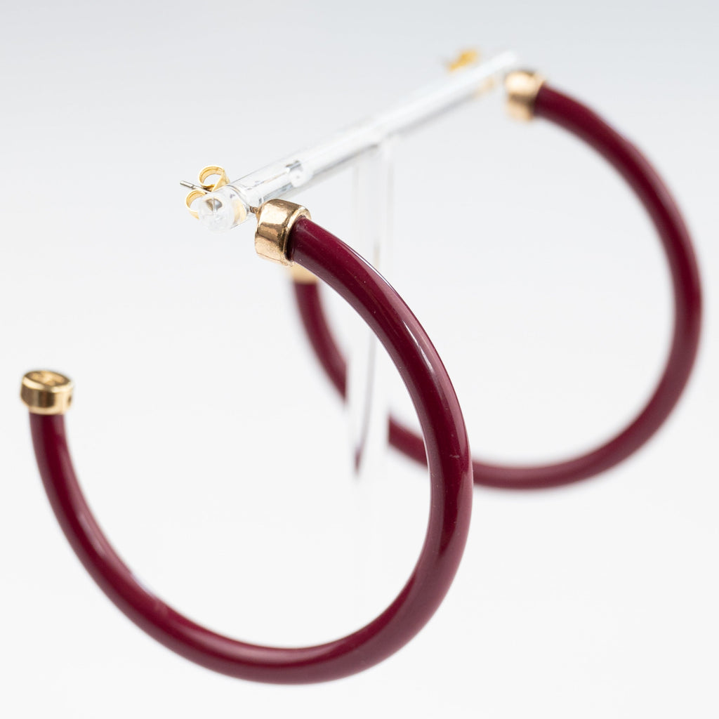 Maroon Hoop Earrings