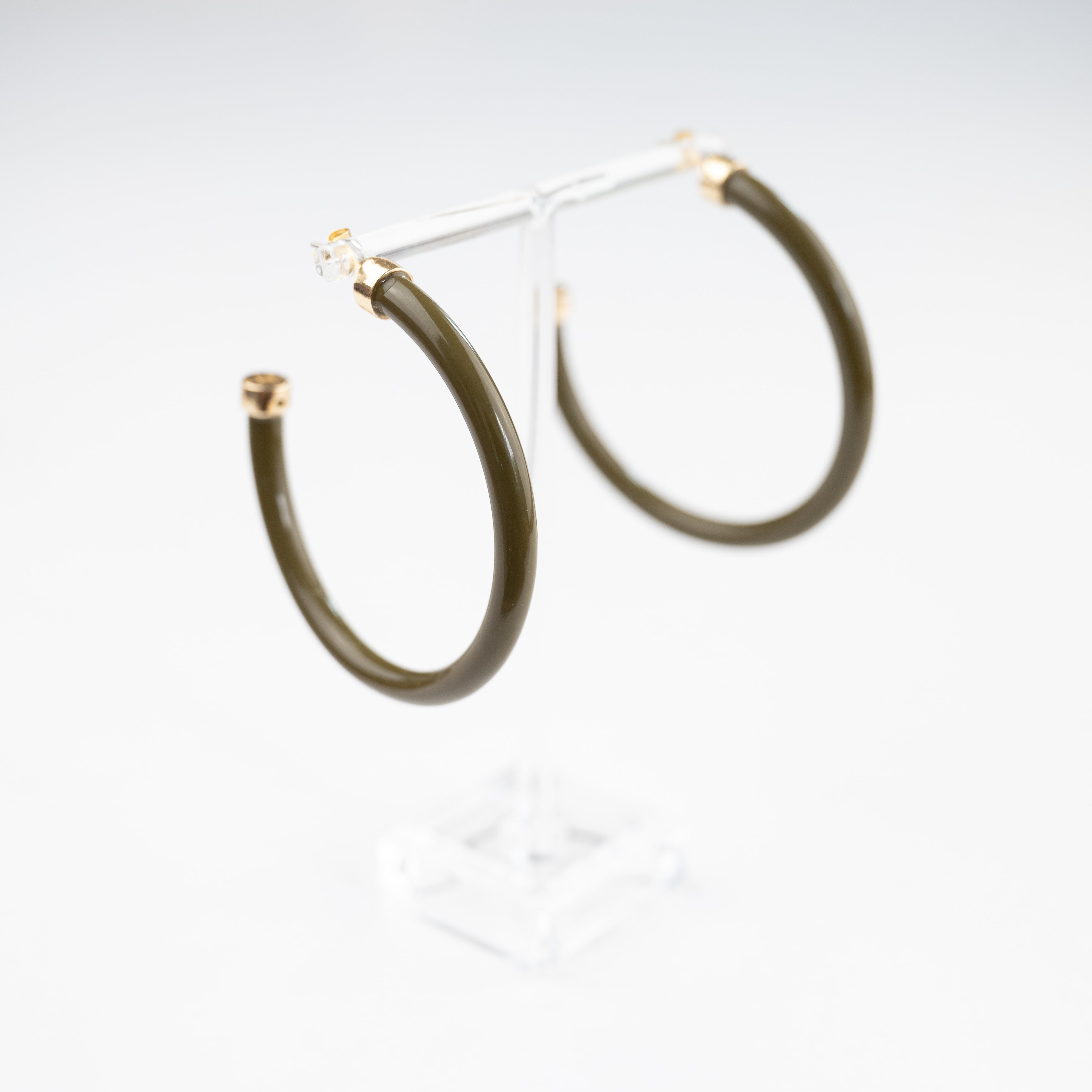 Olive Hoop Earrings