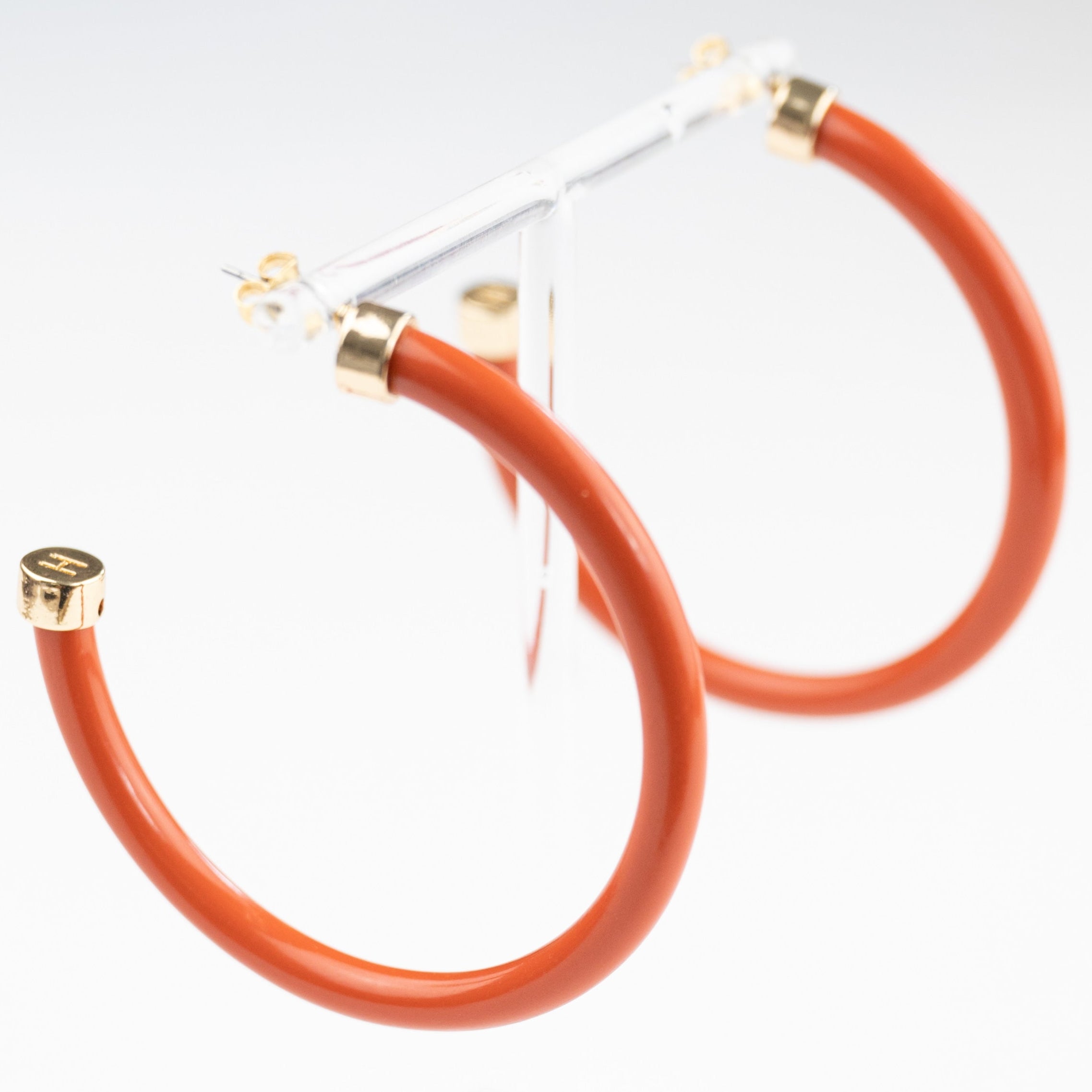 Burnt Orange Hoop Earrings