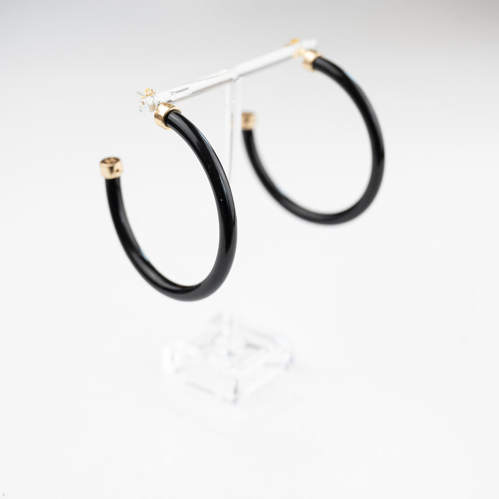 Black Hoop Earrings
