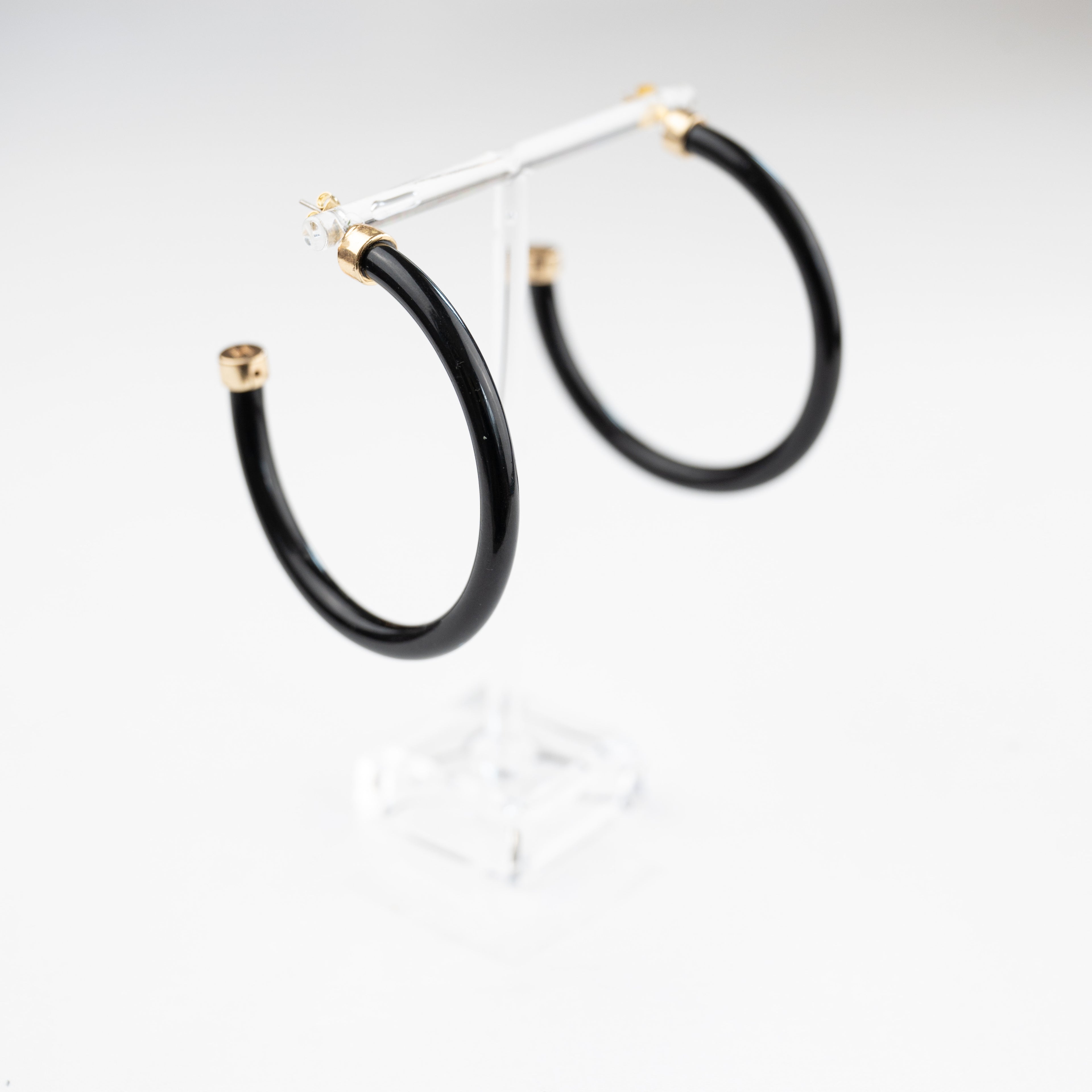 Black Hoop Earrings