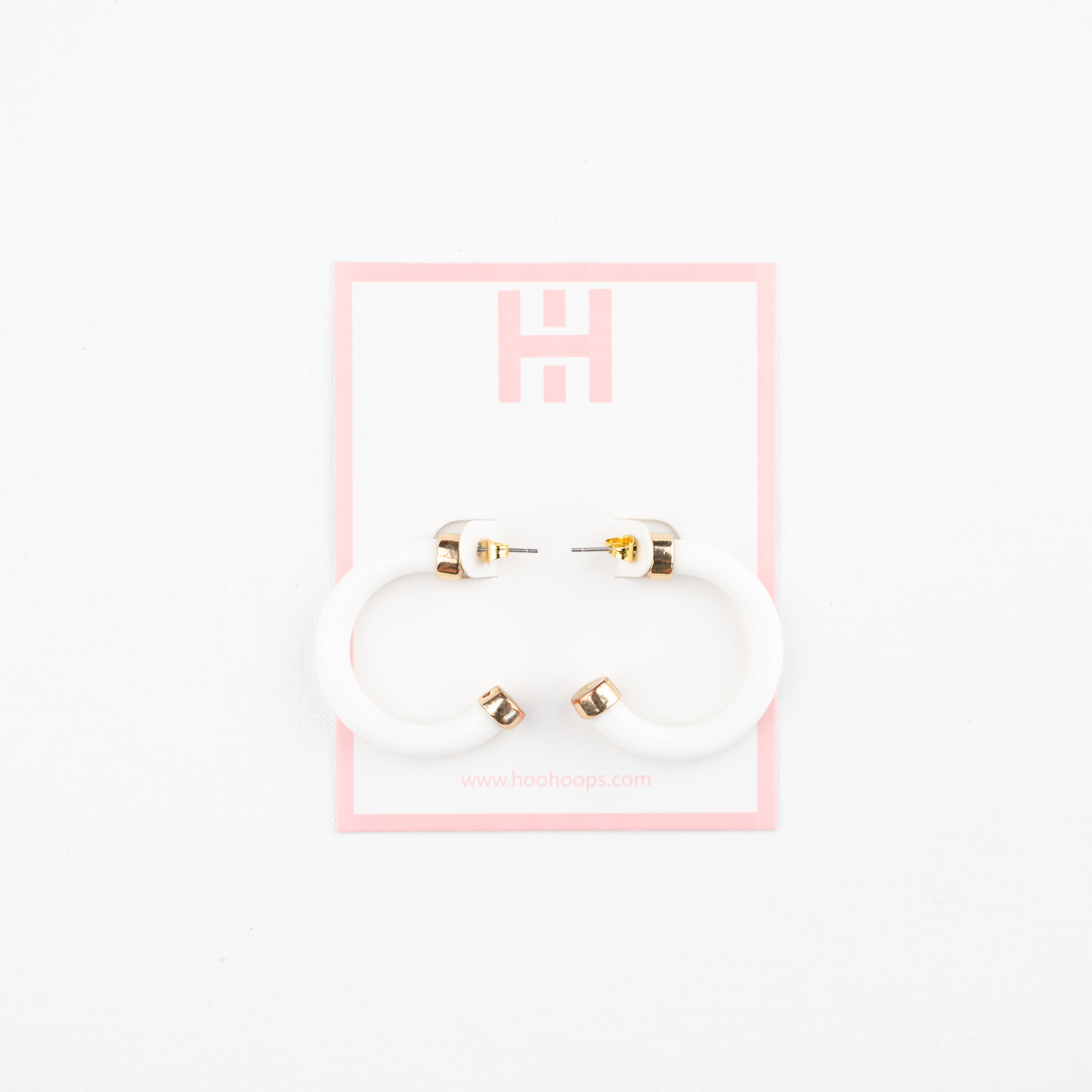 White Mini Hoop Earrings