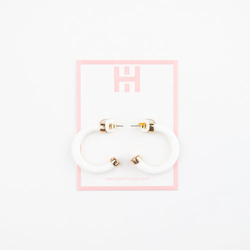 White Mini Hoop Earrings