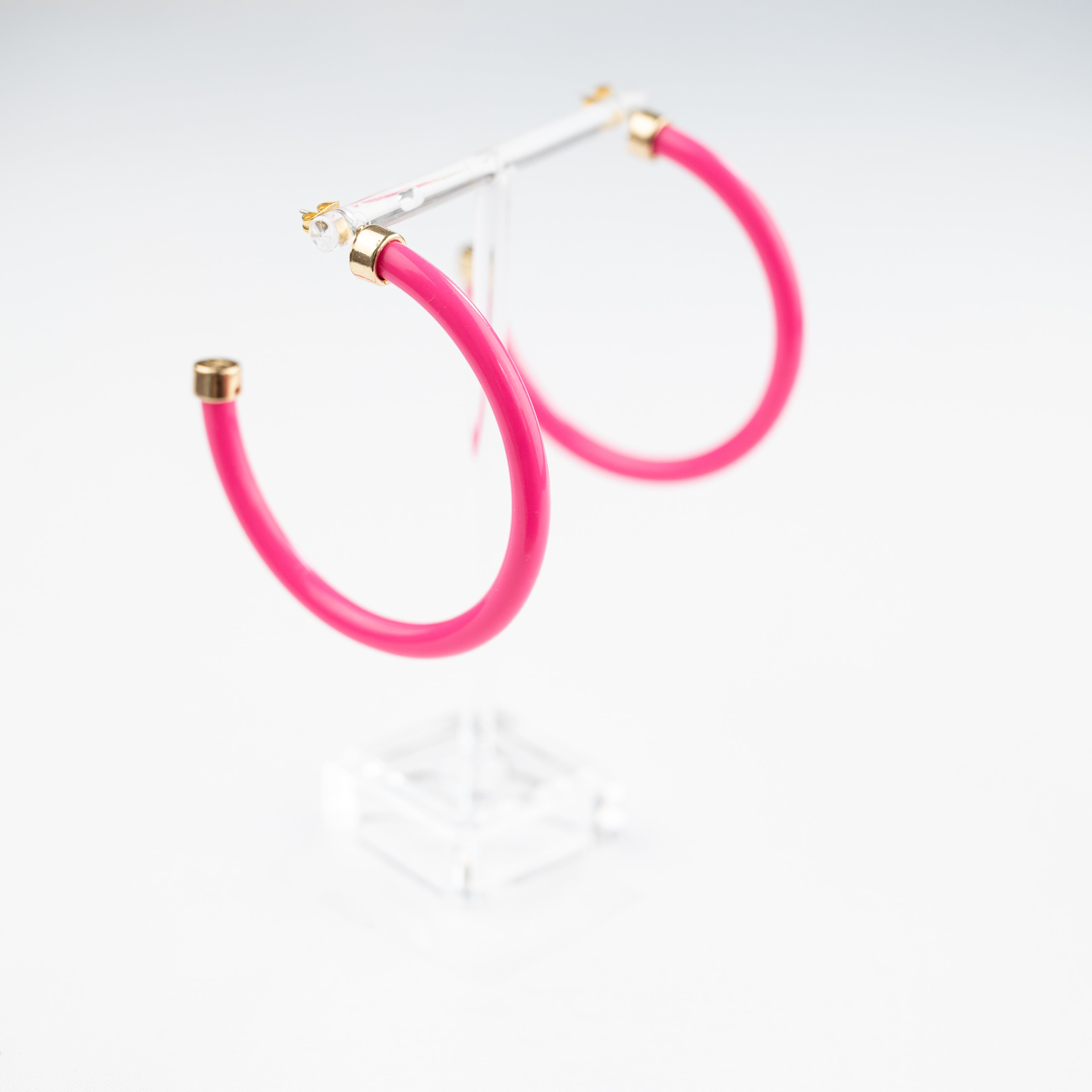 Hot Pink Hoop Earrings