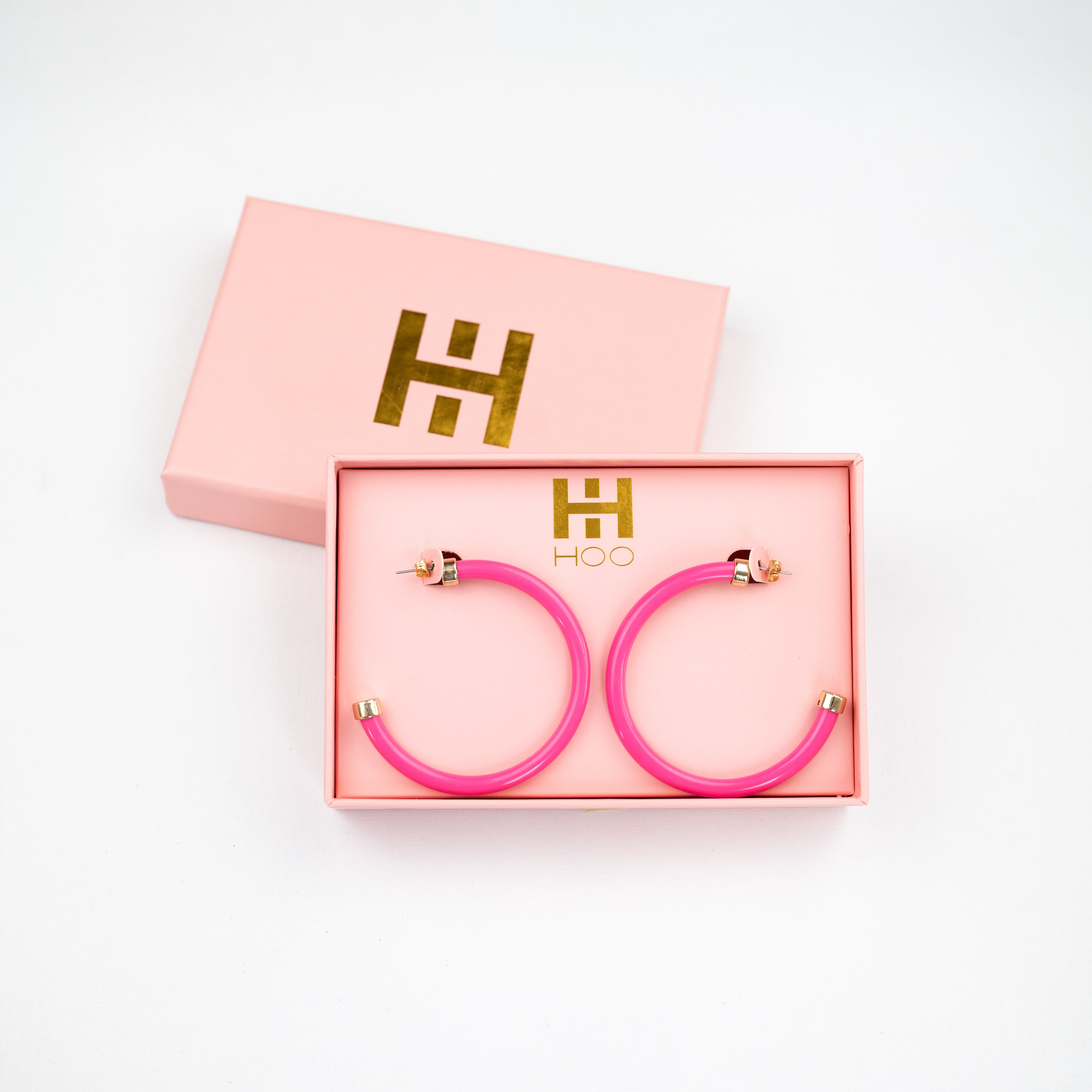 Hot Pink Hoop Earrings