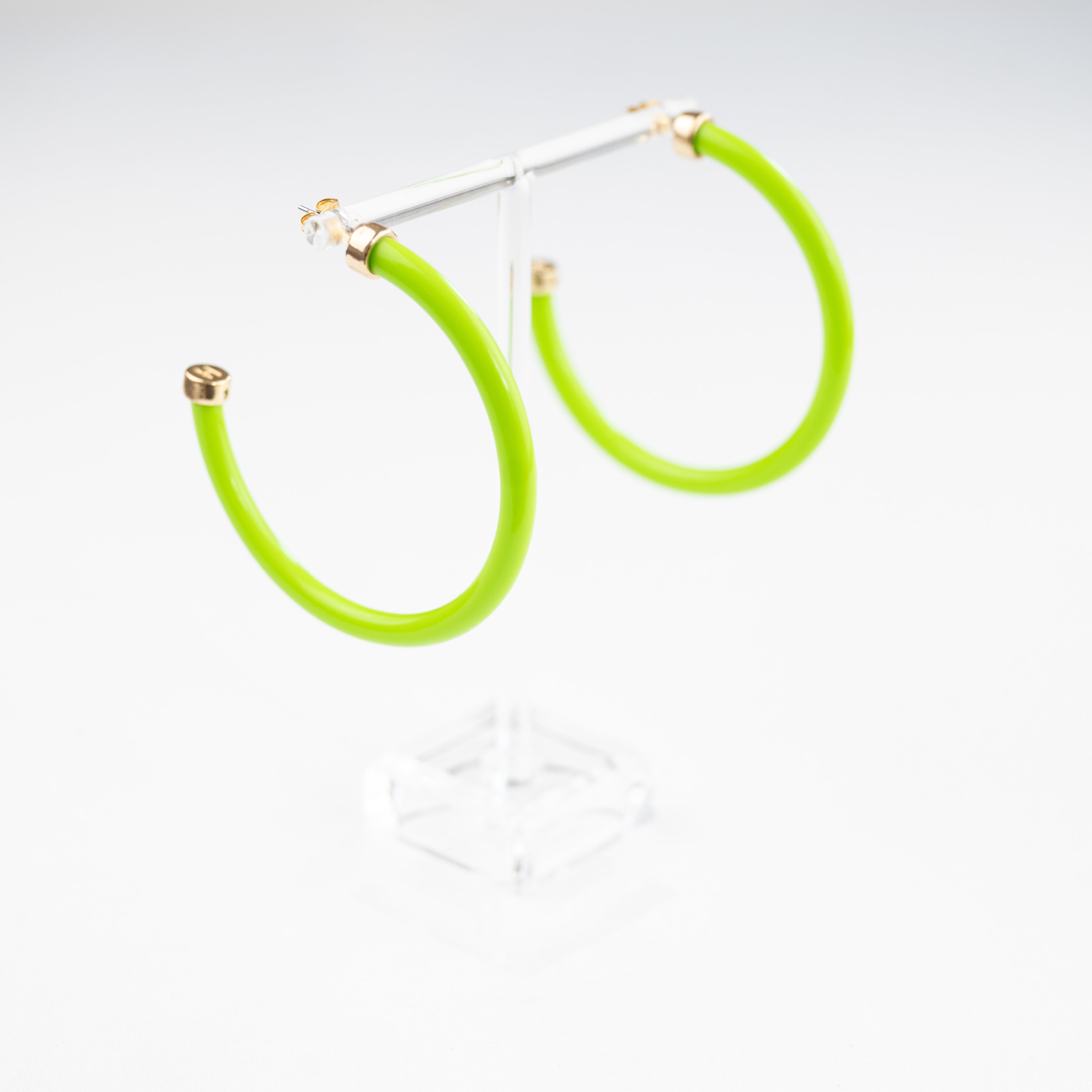 Lime Green Hoop Earrings