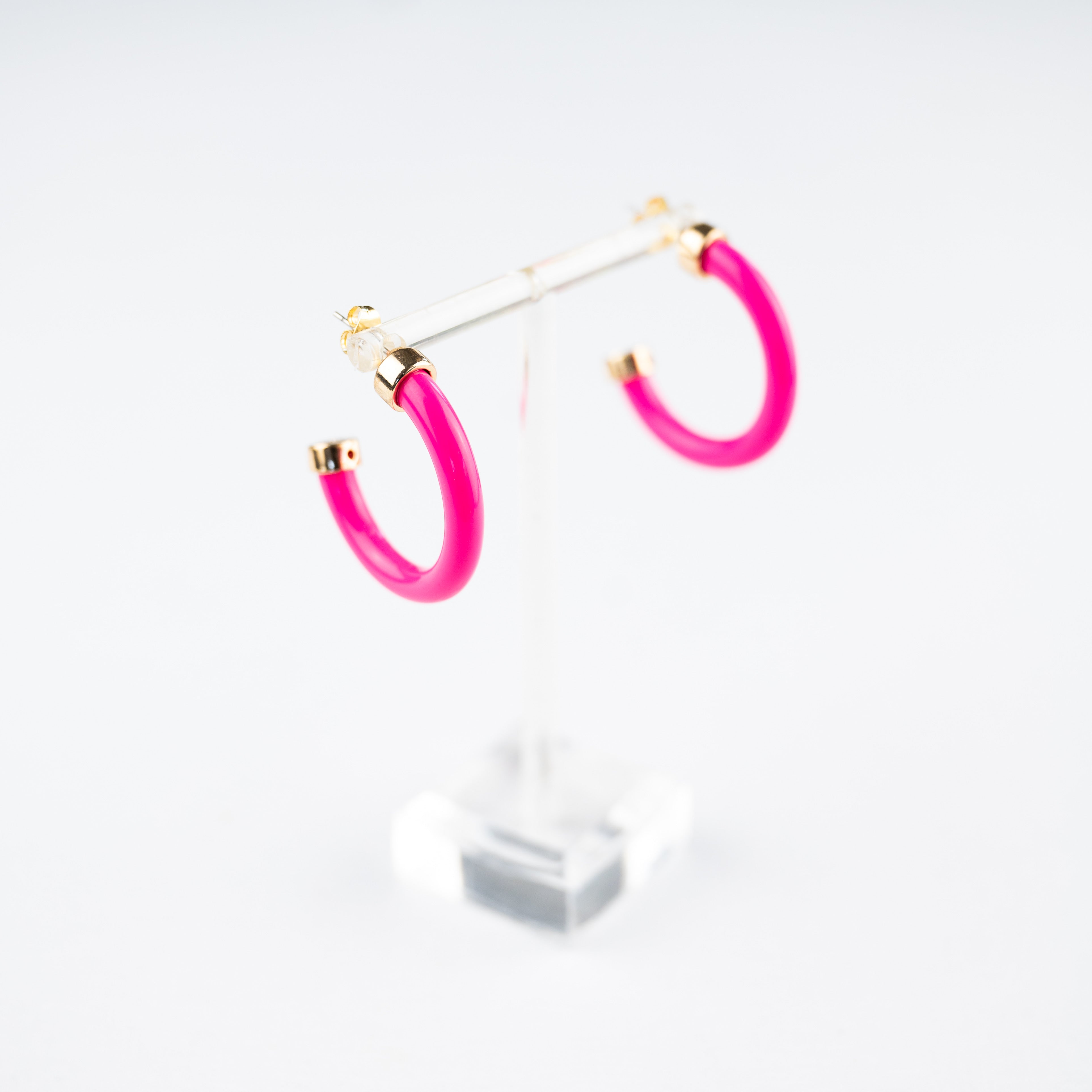 Mini Hoops - Hot Pink