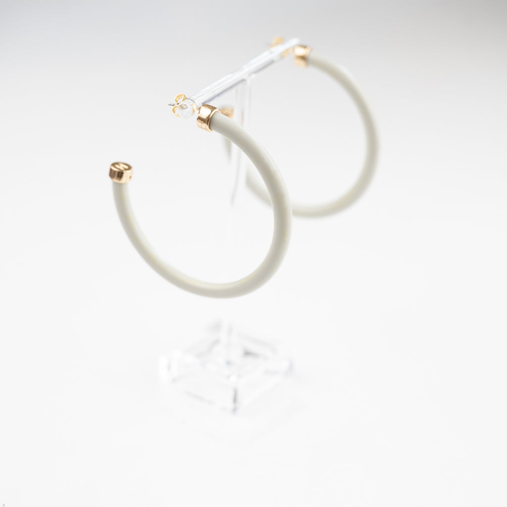Off White Hoop Earrings