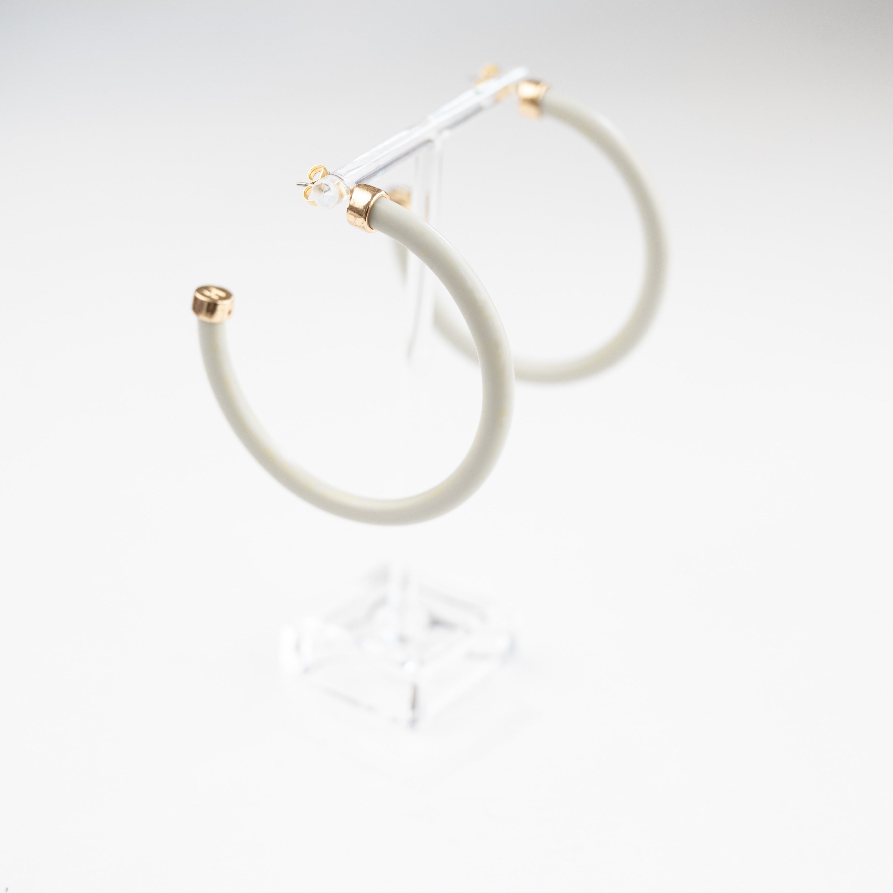 Off White Hoop Earrings