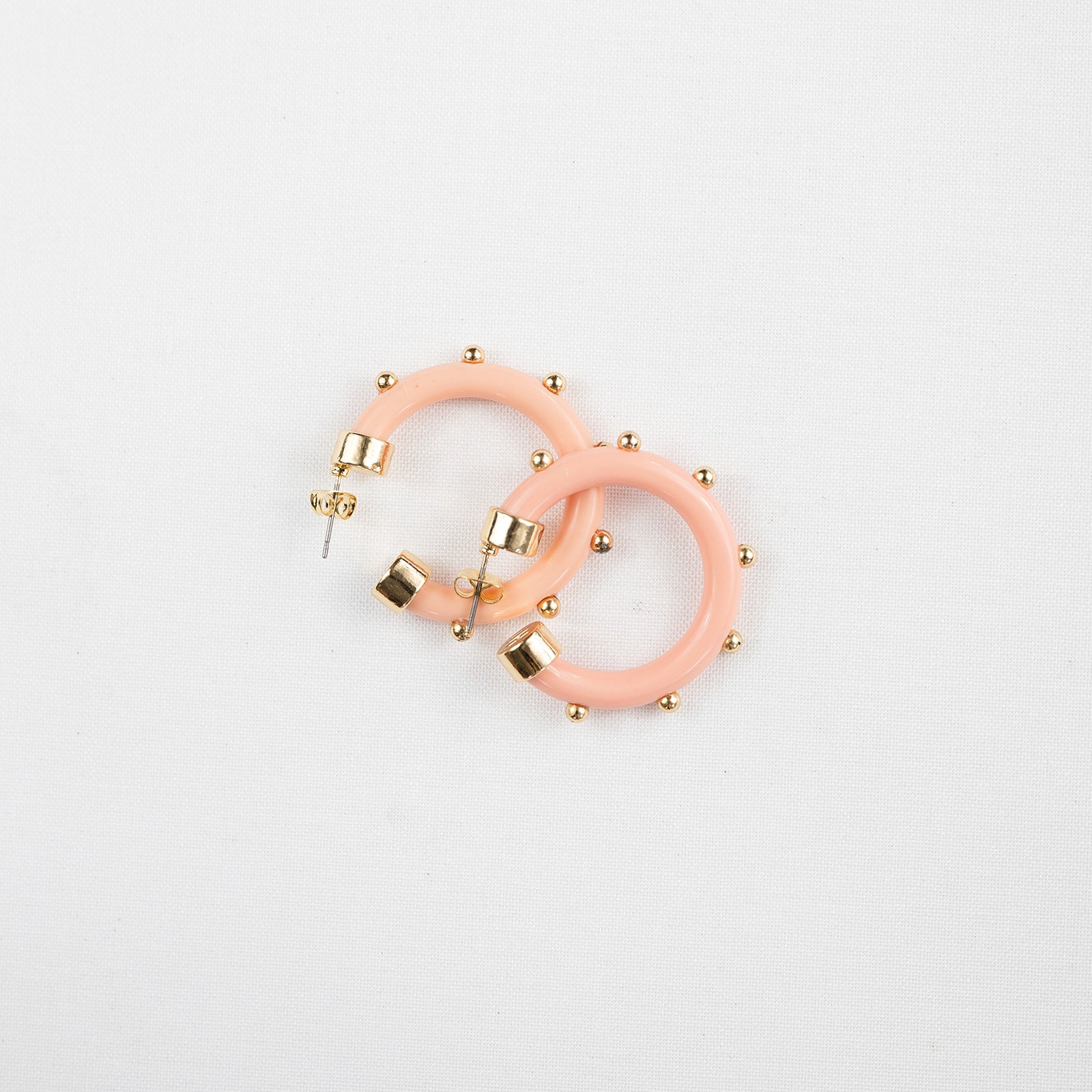 Mini Hoops - Rose with Gold Balls