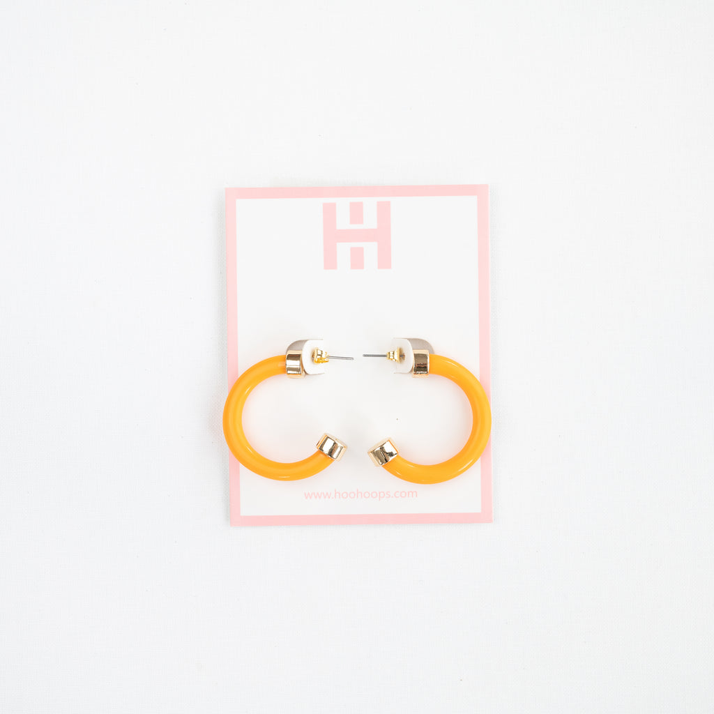 Bright Orange Mini Hoop Earrings
