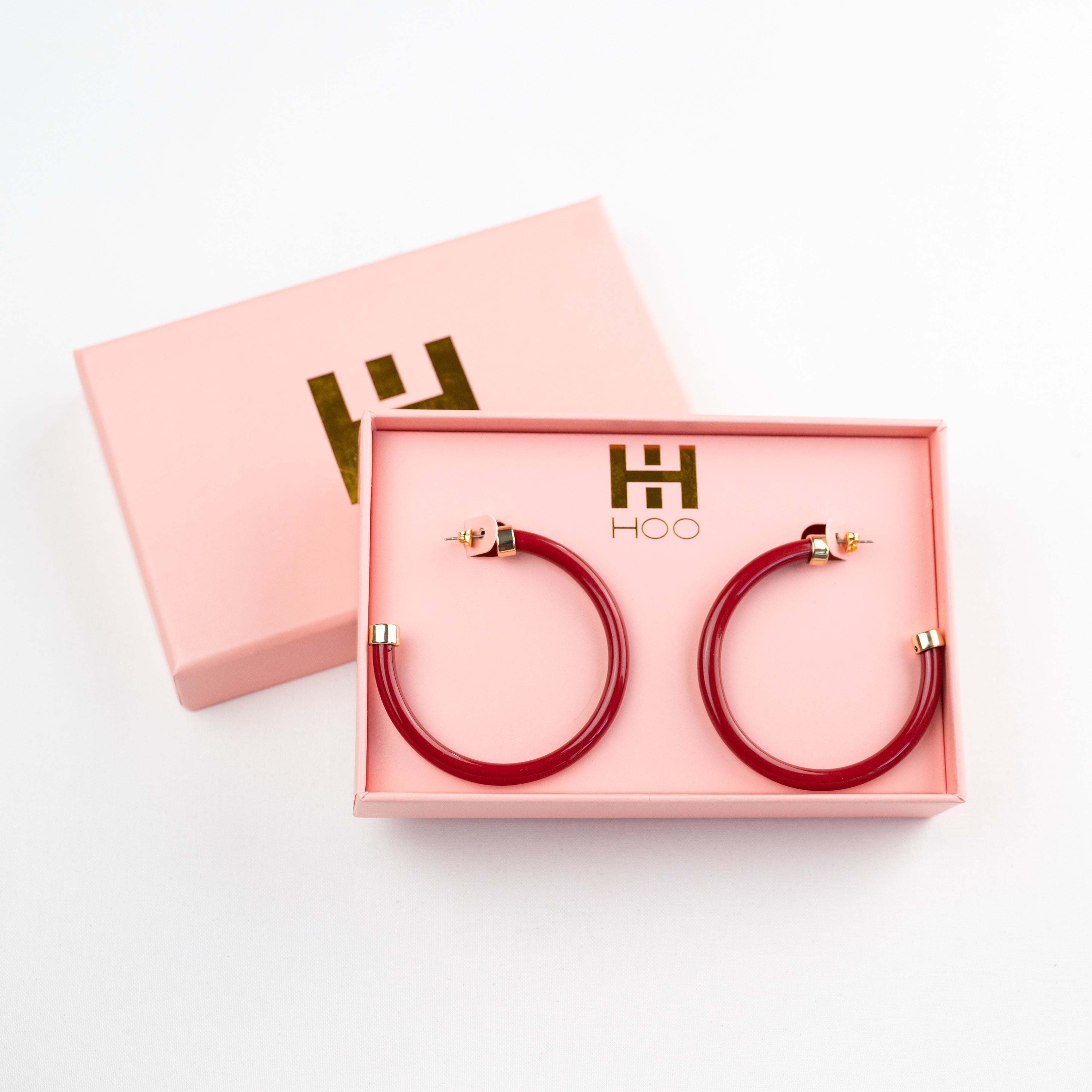 Burgundy Hoop Earrings