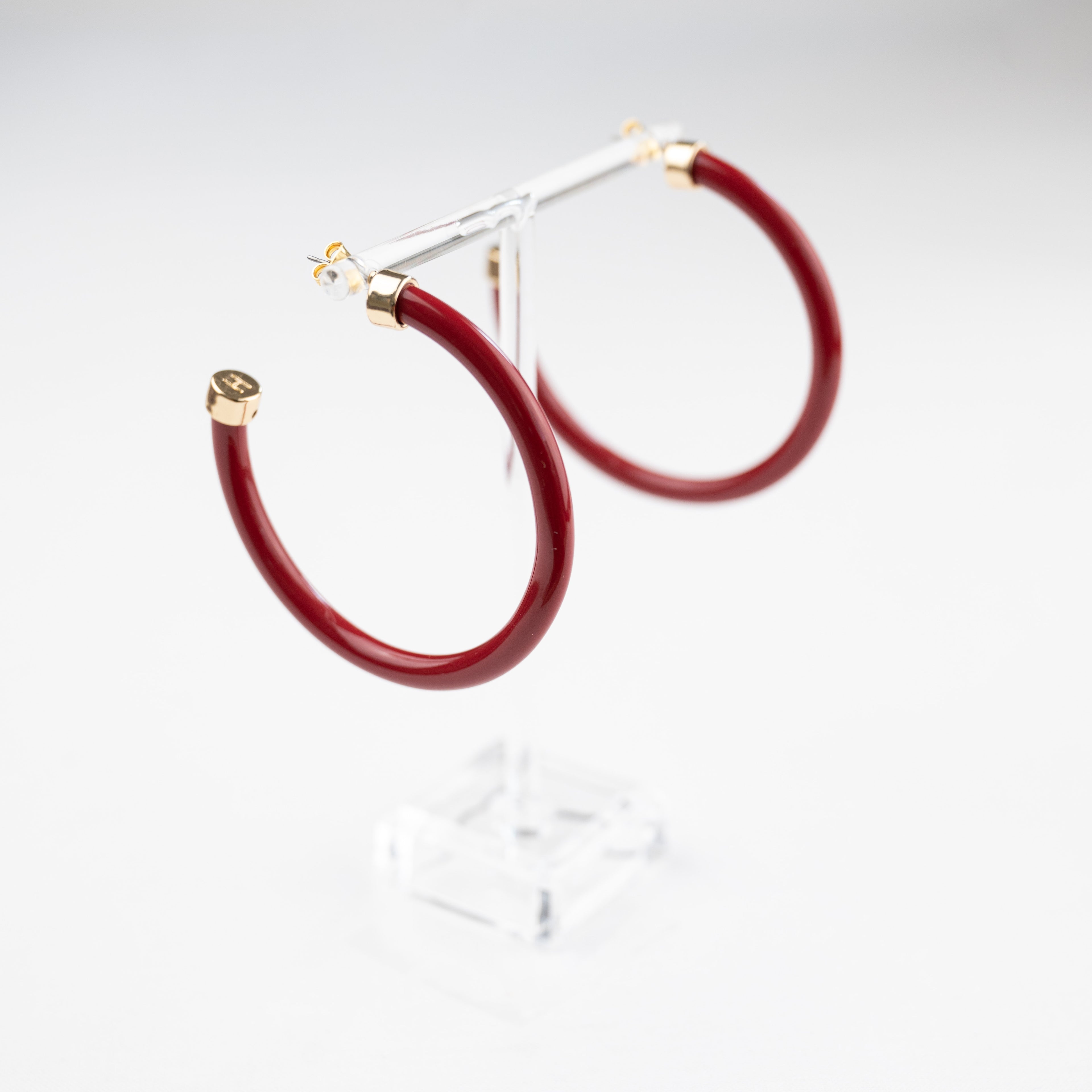 Burgundy Hoop Earrings